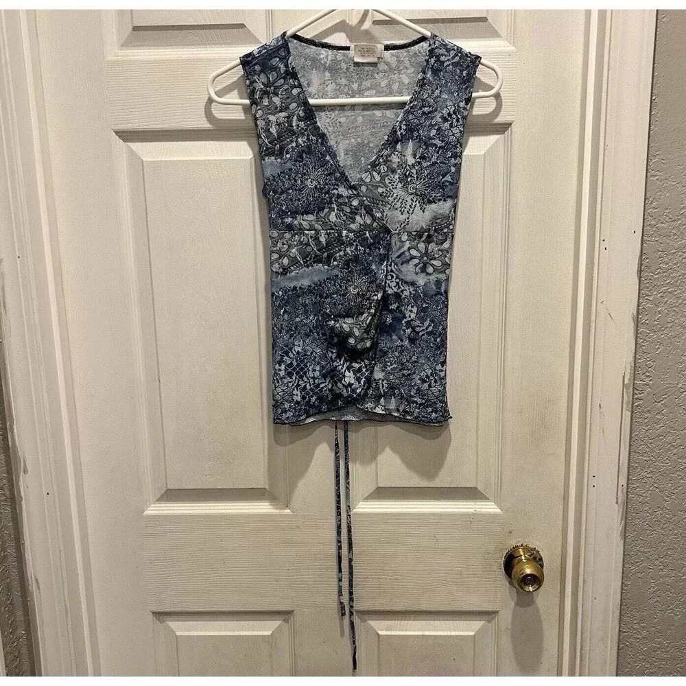 Vintage Just B. Me Y2k Princess Blue Whimsical Fairy Top Back Tie USA Medium‎